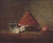 Jean Baptiste Simeon Chardin Still Life with Basket of Strawberries (mk08) Spain oil painting reproduction
